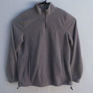 Croft & Barrow 1/4 Zip Mock Neck Fleece Pullover, Men's, Long sleeve, Gray, Med